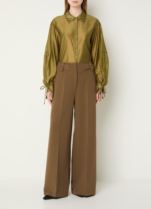 Aaiko Marel blouse met metallic finish - voorkant 4 mosterd