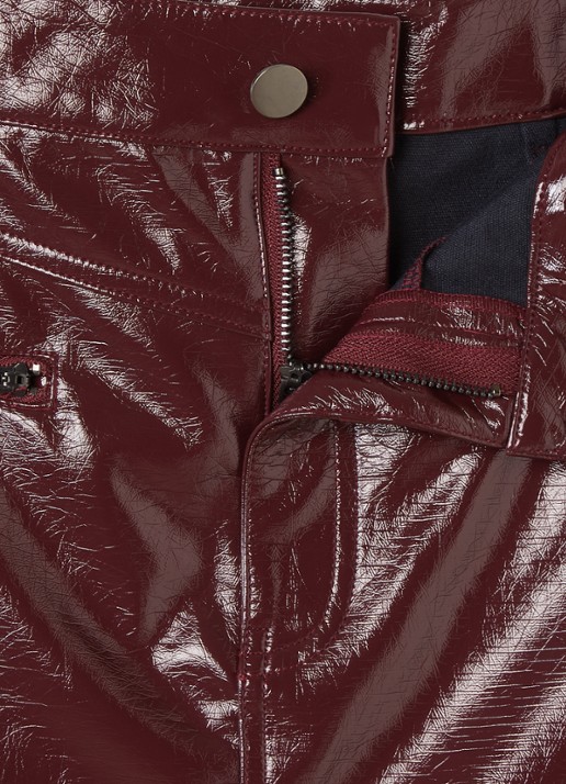 Aaiko Marelle minirok van imitatieleer - detail 3 bordeauxrood