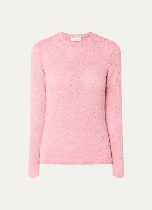 Aaiko Mason top van kant - voorkant roze