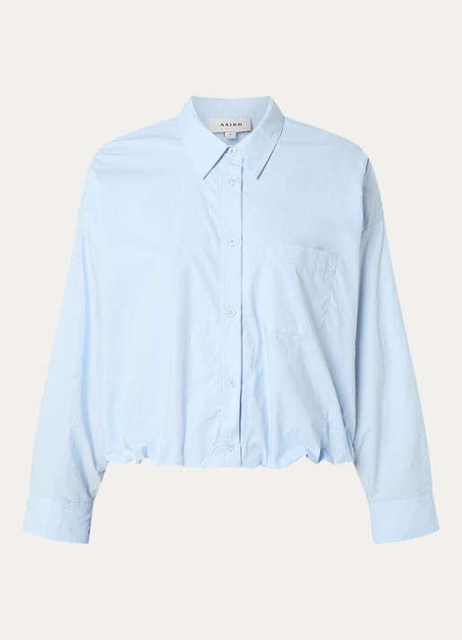 Aaiko Mikkie blouse met borstzak - voorkant 2 lichtblauw