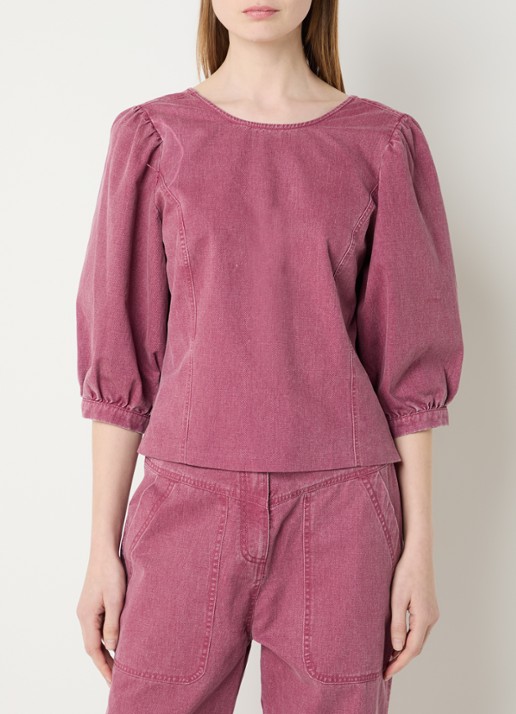 Aaiko Nicola top van denim met gekleurde wassing