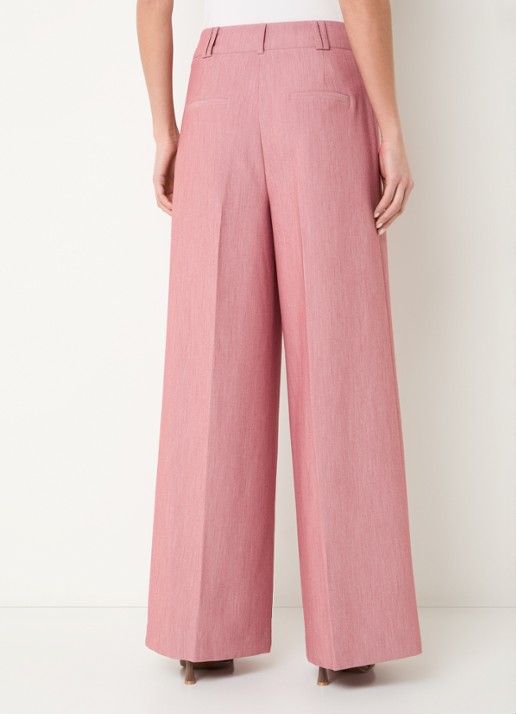 Aaiko Nore Boho high waist loose fit pantalon met klepzakken - achterkant oudroze