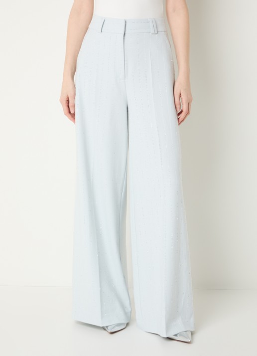 Aaiko Nore high waist loose fit pantalon met glitter en steekzakken