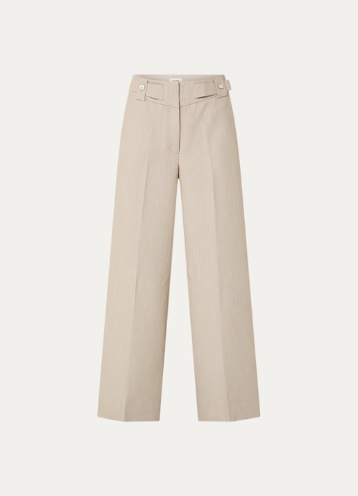 Aaiko Nore high waist wide fit pantalon met steekzakken - voorkant 2 zand