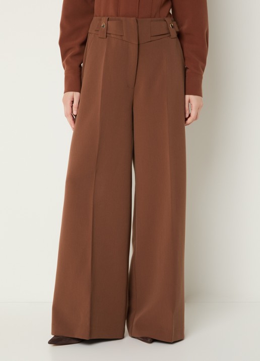 Aaiko Nore high waist wide fit pantalon met steekzakken