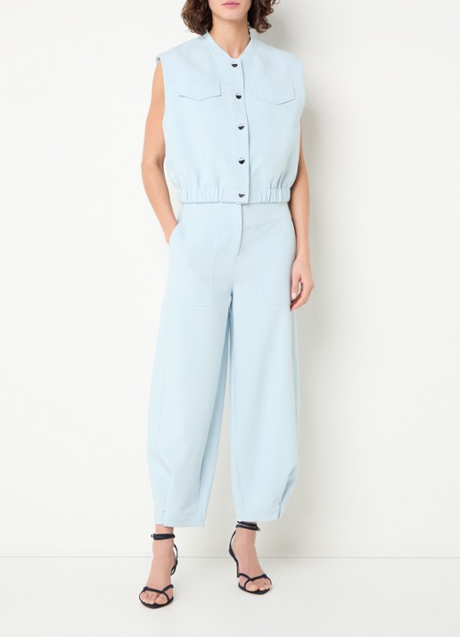 Aaiko Olivia gilet met opstaande kraag - voorkant 3 lichtblauw