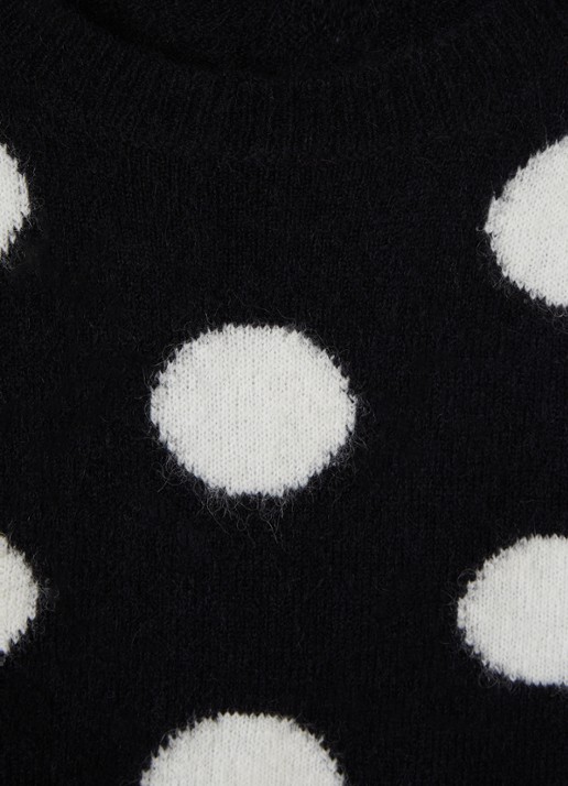 Aaiko Oris fijngebreide trui met stippenprint - detail 3 zwart