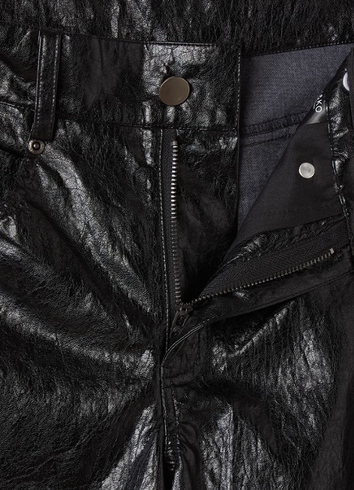 Aaiko Quinn balloon fit broek van imitatieleer - detail 3 zwart