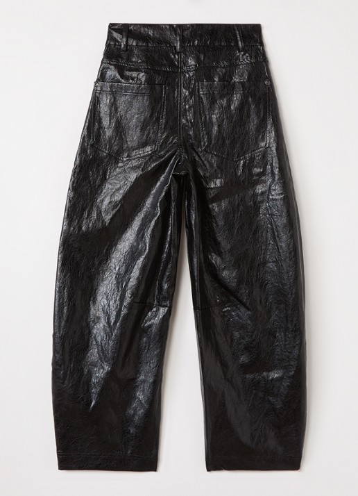 Aaiko Quinn balloon fit broek van imitatieleer - voorkant 2 zwart