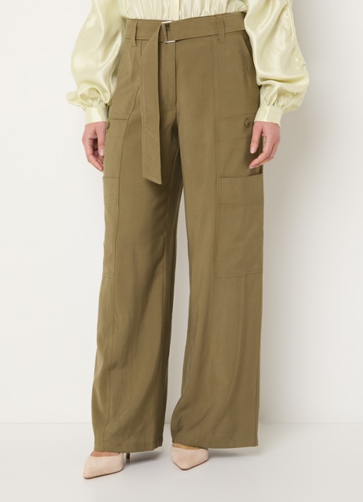 Aaiko River high waist wide fit pantalon met ceintuur