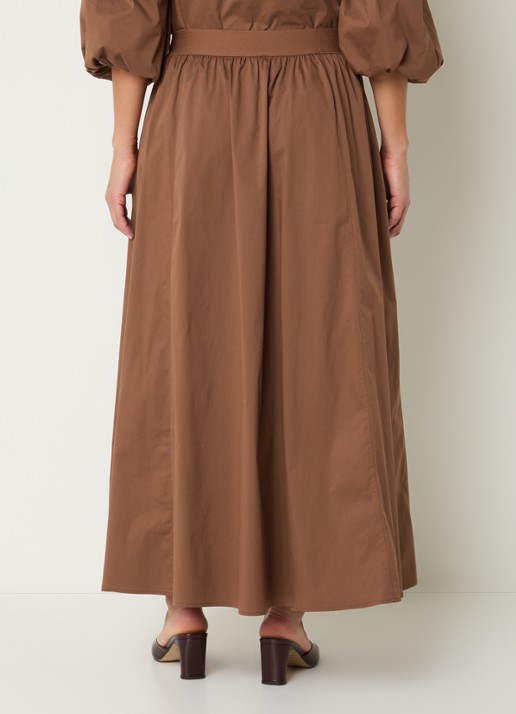 Aaiko Rixt maxi rok met ritszakken - achterkant 3 bruin