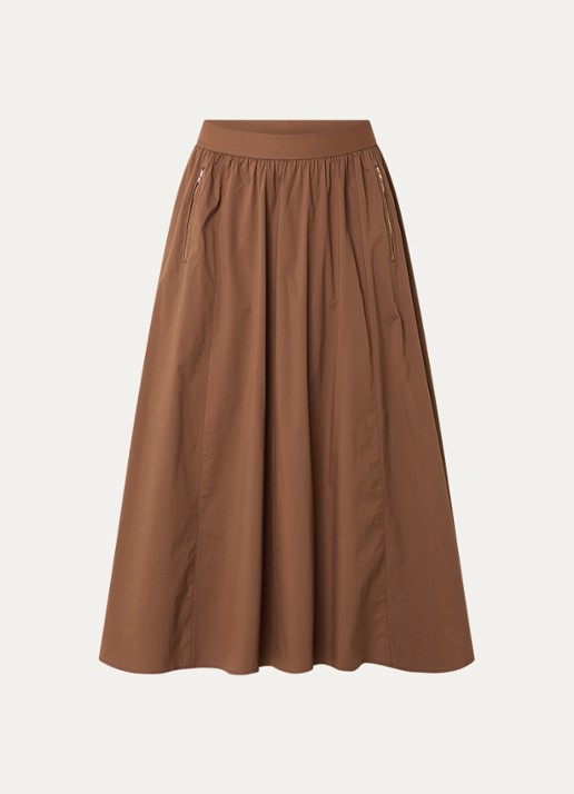 Aaiko Rixt maxi rok met ritszakken - voorkant bruin