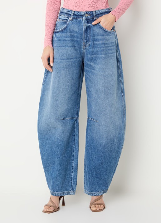 Aaiko Sacha high waist balloon fit jeans met medium wassing