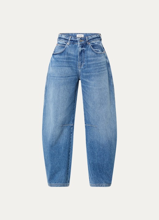 Aaiko Sacha high waist balloon fit jeans met medium wassing - voorkant 3 indigo