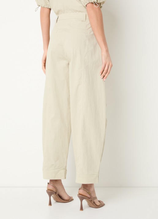 Aaiko Steffi high waist balloon fit broek met steekzakken - achterkant 4 khaki