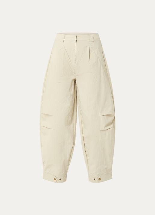 Aaiko Steffi high waist balloon fit broek met steekzakken - voorkant khaki