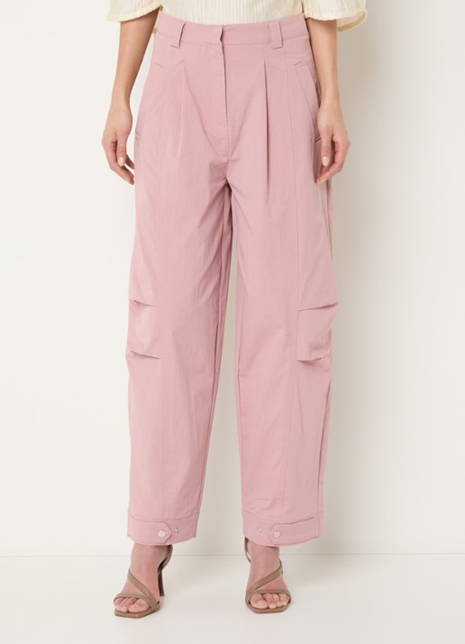 Aaiko Steffi high waist balloon fit broek met steekzakken