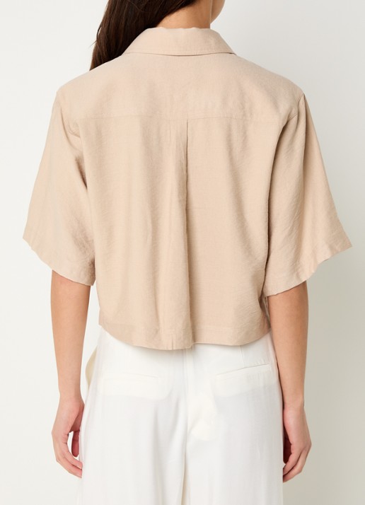 Aaiko Vanessa blouse met borstzakken  - achterkant zand