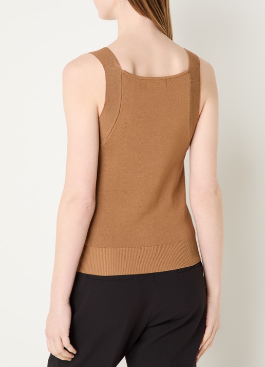 Aaiko Zena top met stretch - achterkant 3 bruin