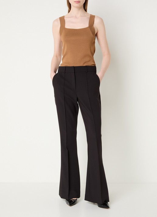 Aaiko Zena top met stretch - voorkant 2 bruin