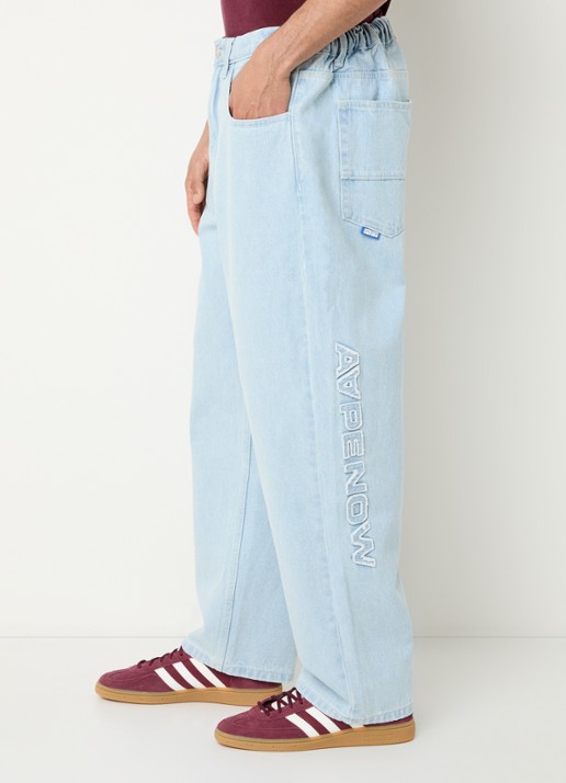 Aape Aape Now loose fit jeans met lichte wassing - detail 3 indigo