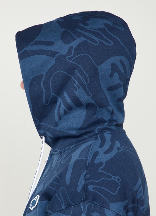 Aape Clover sweatvest met logoprint - detail 2 indigo