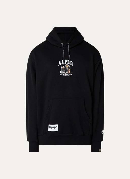 Aape Hoodie met logo - voorkant 2 zwart