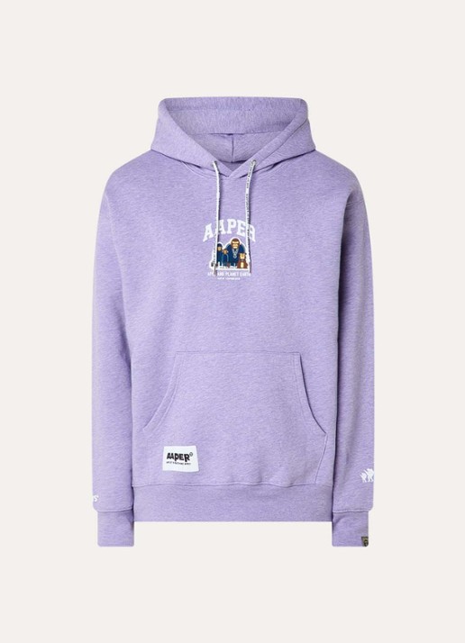 Aape Hoodie met logo - voorkant 2 violet