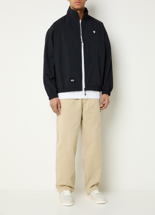 Aape Now windjack met logo- en backprint - voorkant 4 zwart
