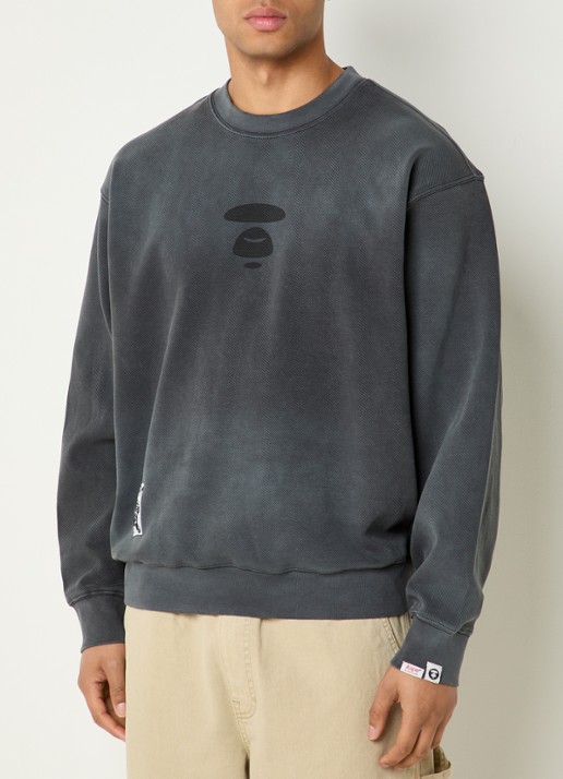 Aape Sweater met logo- en backprint - achterkant 3 donkergrijs