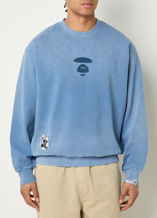 Aape Sweater met logo- en backprint - achterkant 2 indigo