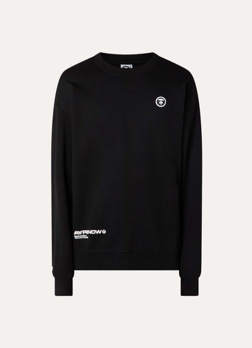 Aape Sweater met logo - voorkant zwart
