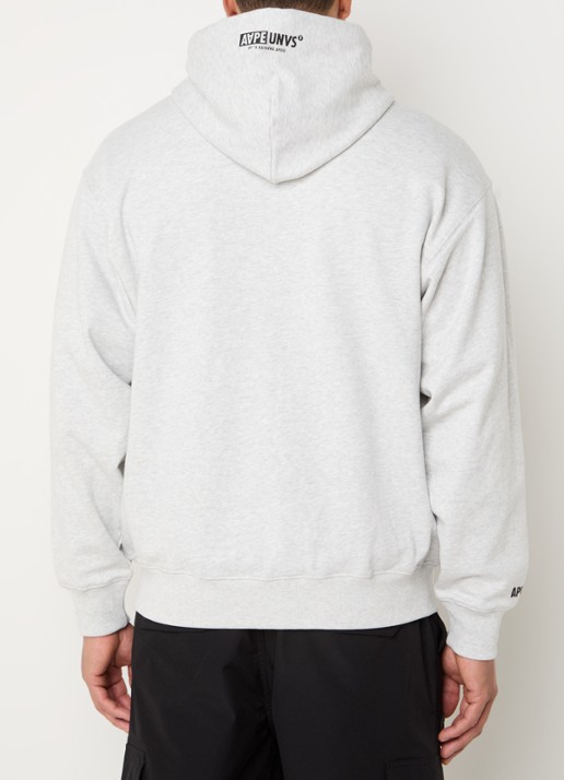 Aape Sweatvest met 3D logo en capuchon - achterkant grijsmele