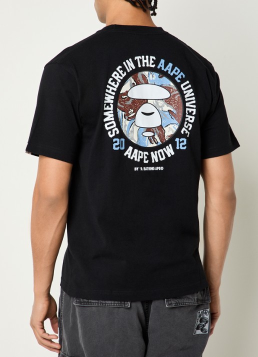 Aape T-shirt met logo- en backprint