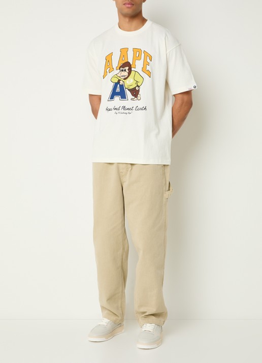 Aape T-shirt met print - voorkant 4 creme