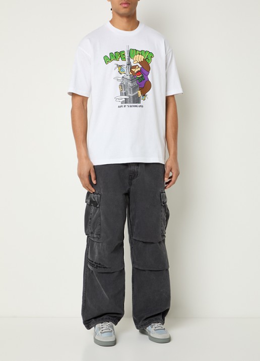 Aape T-shirt met print - voorkant 4 wit