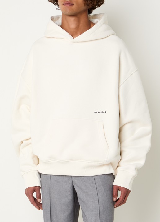 about:blank Box hoodie met logoprint - achterkant 3 gebroken wit