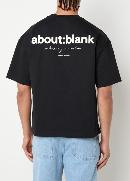 about:blank Box T-shirt met logo- en backprint