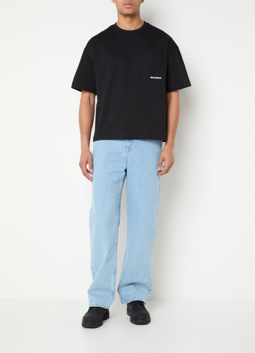 about:blank Box T-shirt met logo- en backprint - voorkant 2 zwart
