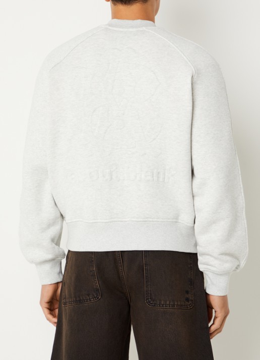 about:blank Insignia sweater met ronde hals - detail 4 grijsmele