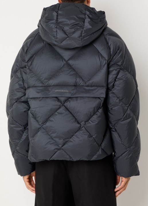 about:blank Puffer jack met donsvulling en quilt patroon - achterkant 4 antraciet