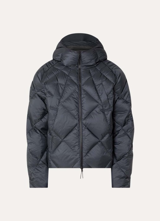 about:blank Puffer jack met donsvulling en quilt patroon - voorkant 2 antraciet
