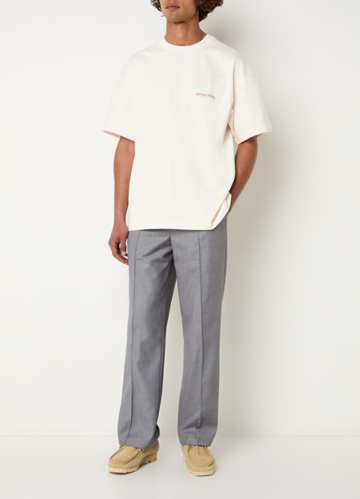 about:blank Straight fit pantalon met steekzakken  - voorkant 5 grijs