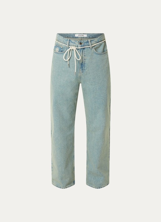 about:blank Straight leg jeans met gekleurde wassing - voorkant 4 blauwgrijs