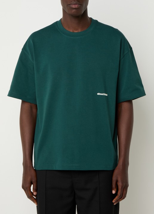 about:blank T-shirt met logo- en backprint - achterkant 2 groen