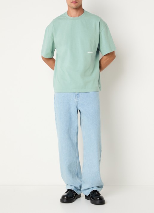 about:blank T-shirt met logo- en backprint - voorkant 3 mint