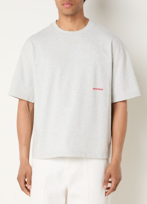 about:blank T-shirt met ronde hals - achterkant 3 grijsmele