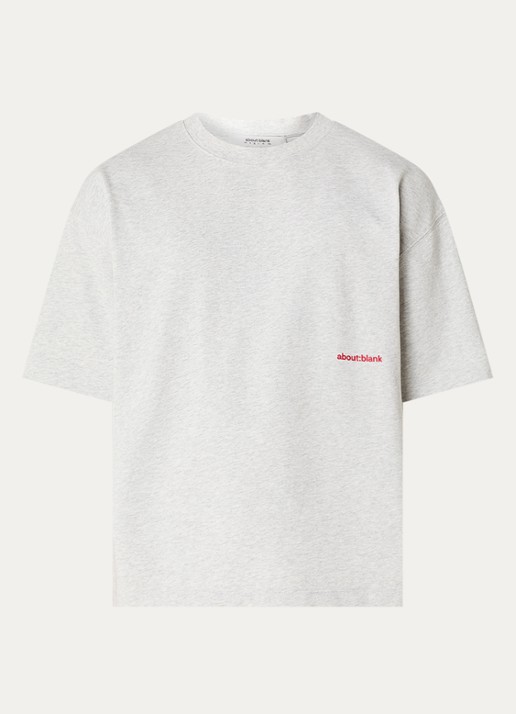 about:blank T-shirt met ronde hals - voorkant grijsmele