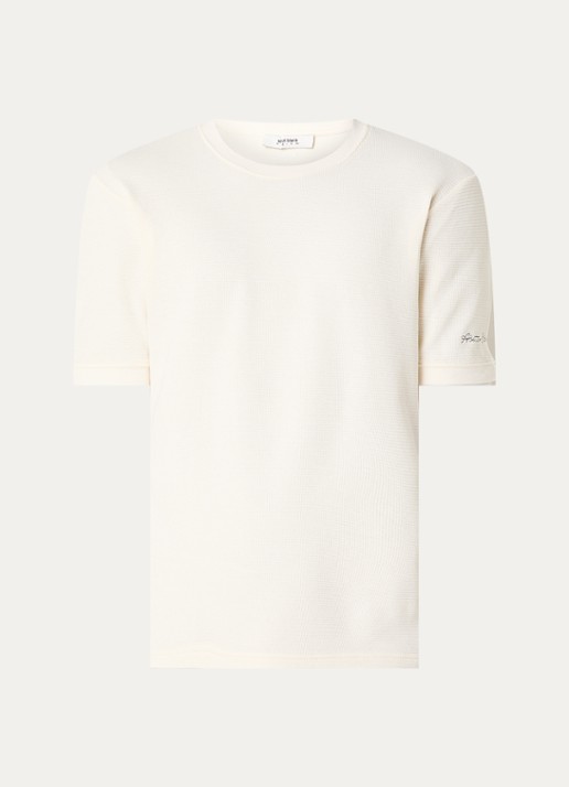 about:blank T-shirt met structuur - voorkant creme