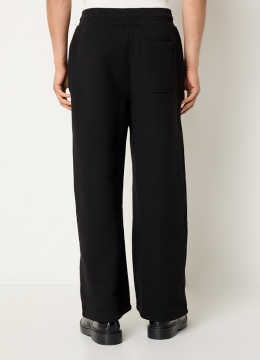 about:blank Wide fit broek met logo en steekzakken - achterkant zwart